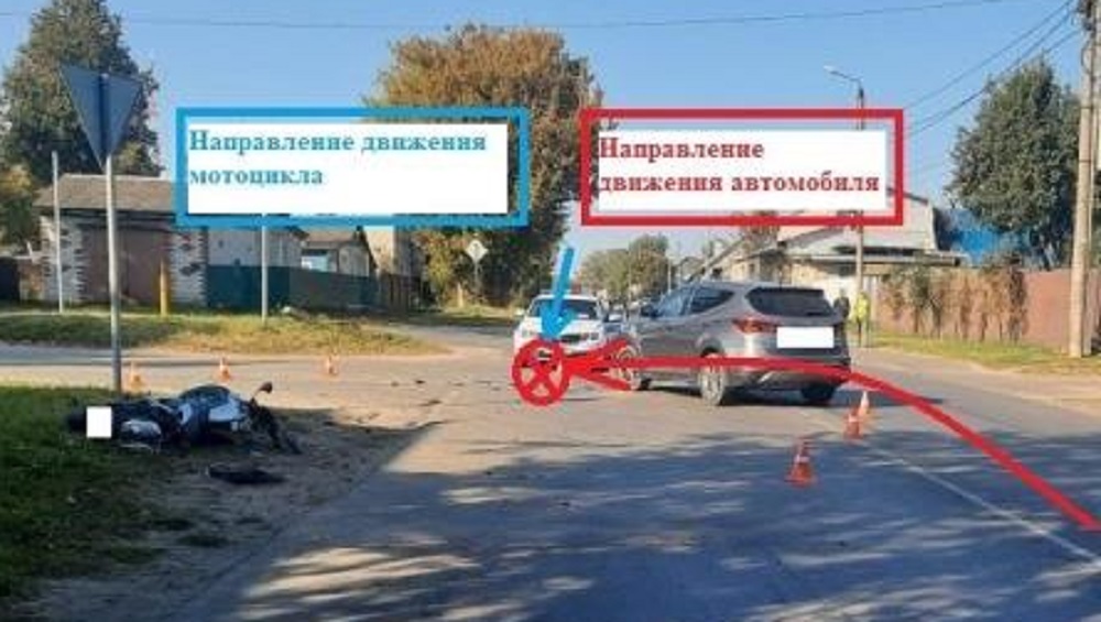 В Брянске на улице Карачижской водитель Hyundai покалечил 38-летнего мотоциклиста