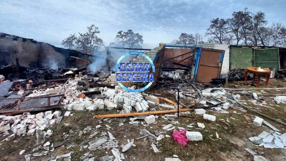 Появились фото массированного обстрела брянского поселка Белая Березка