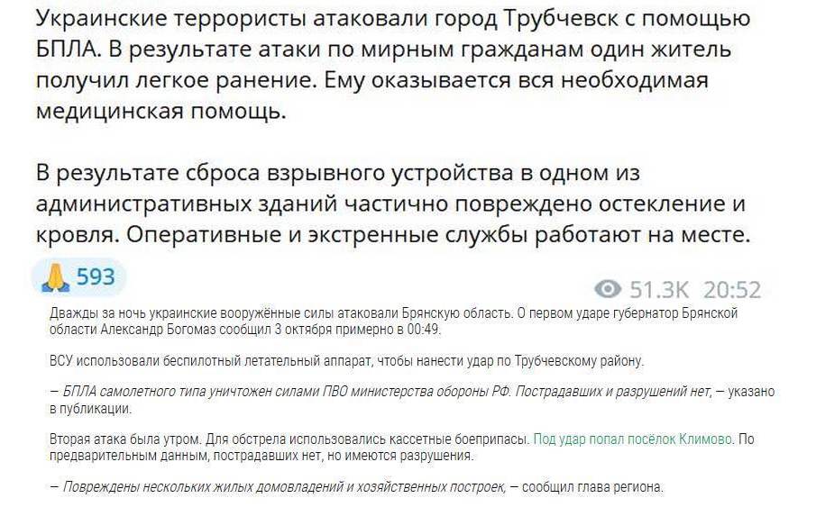 Богомаз назвал атакующих террористами − «Брянская губерния» называет их ласково ВСУ