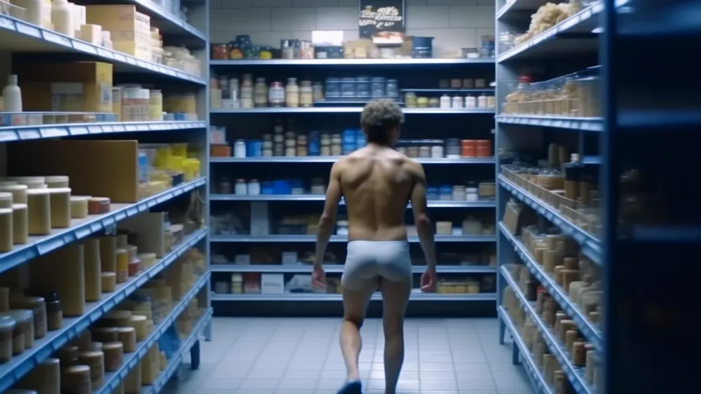 Голый мужчина ворвался в магазин и стал крушить полки с товарами