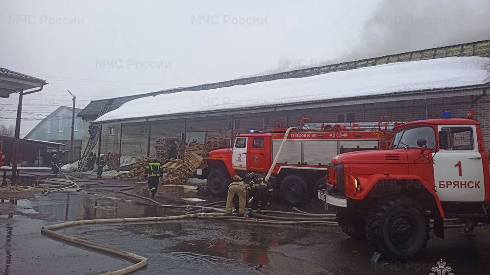 Под Брянском в Супоневе спасатели потушили горевший склад на улице Шоссейной