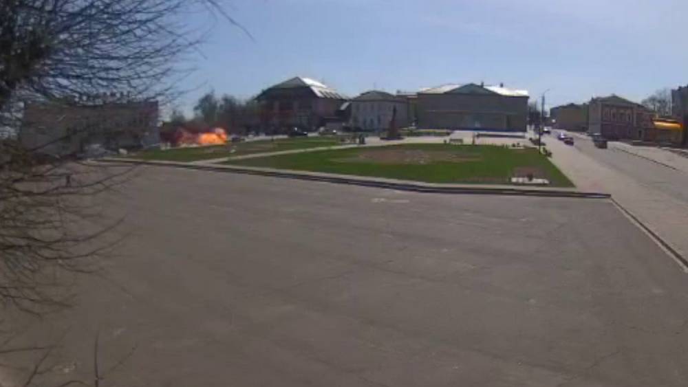 Появилось видео взрыва в центре брянского поселка Климово