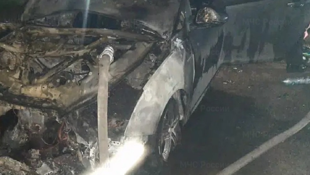 В Клинцовском районе Брянской области сгорел легковой автомобиль