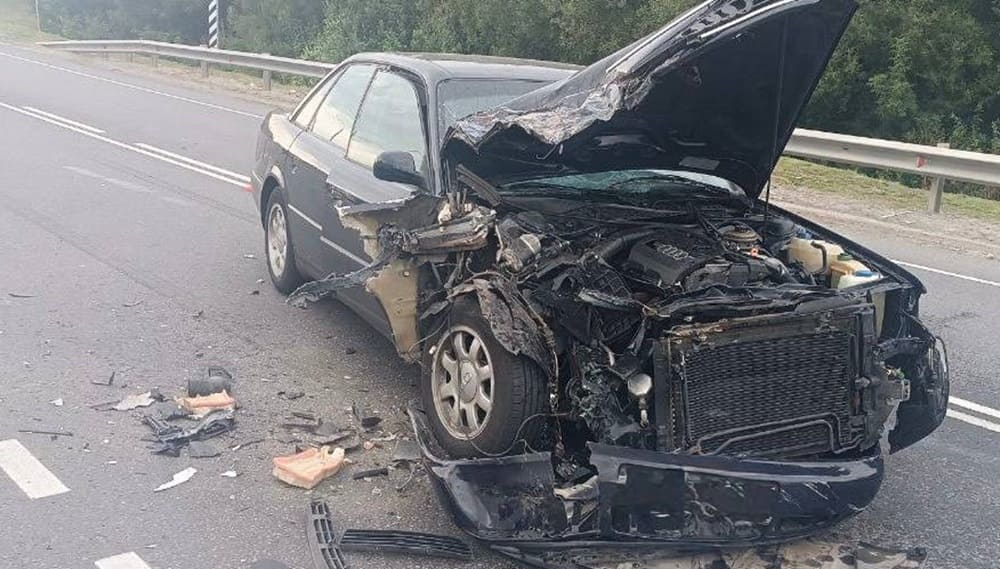 Под Почепом рейсовый автобус ПАЗ смял легковушку – пострадала женщина