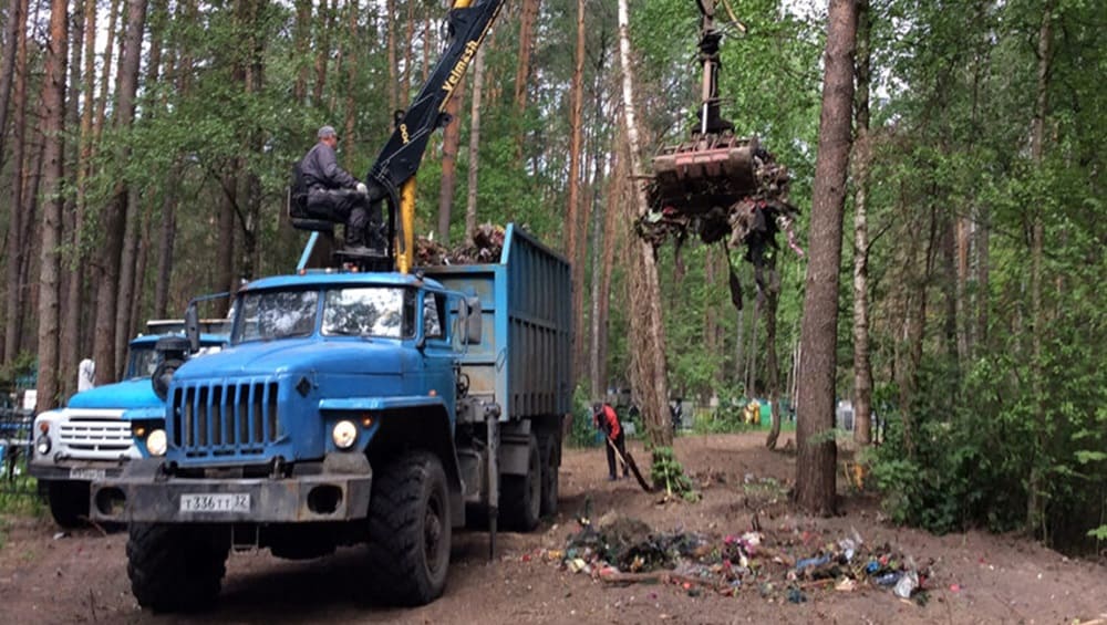 В Брянске с 16 городских кладбищ вывезли около трёх тонн мусора