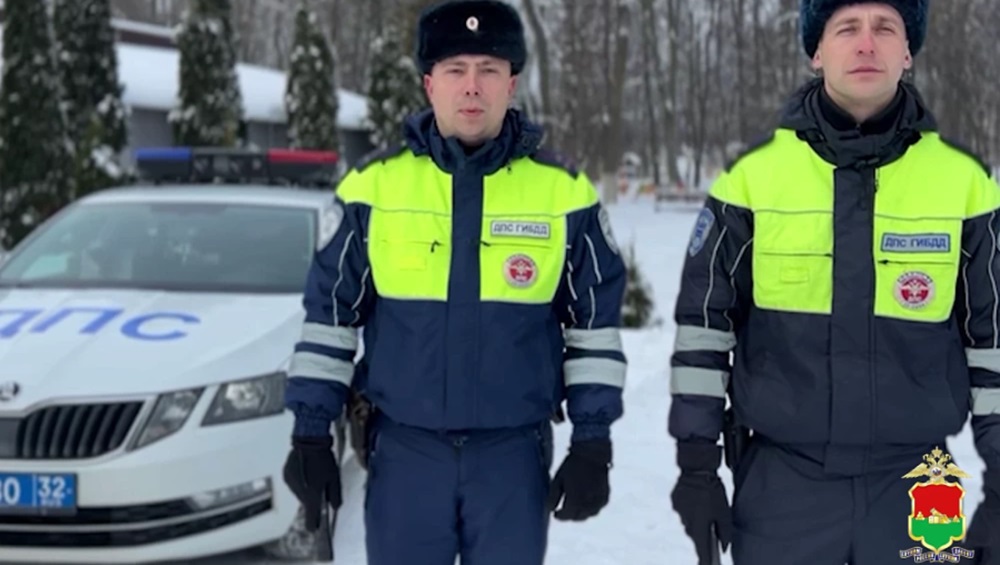 Брянские гаишники помогли семье с детьми из заглохшего на трассе автомобиля