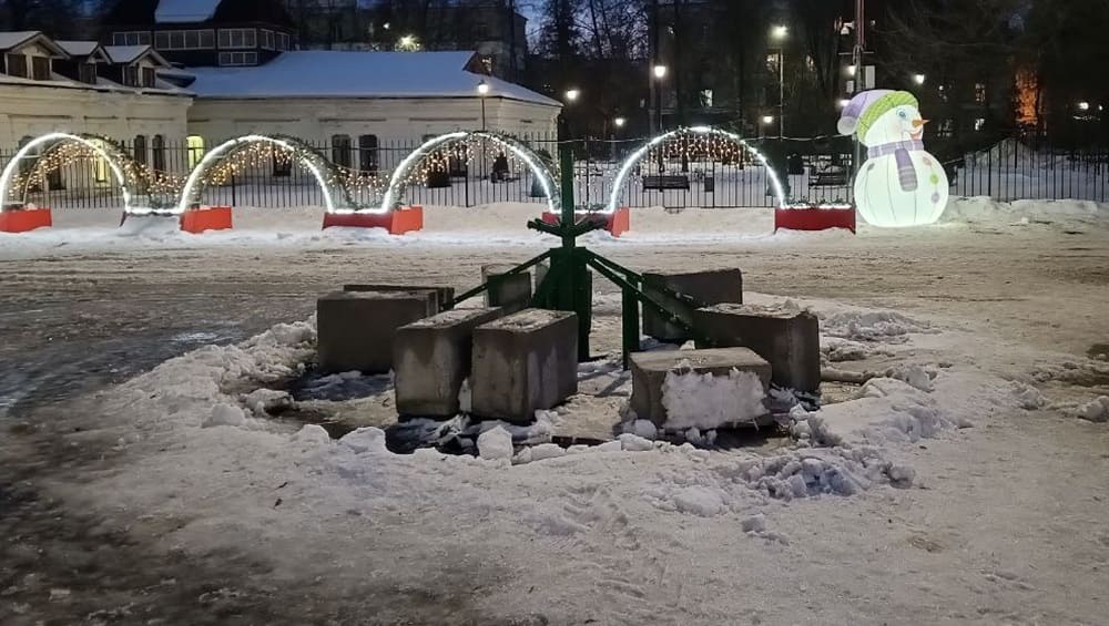 В Бежицком районе Брянска разобрали новогоднюю ёлку-рекордсмена