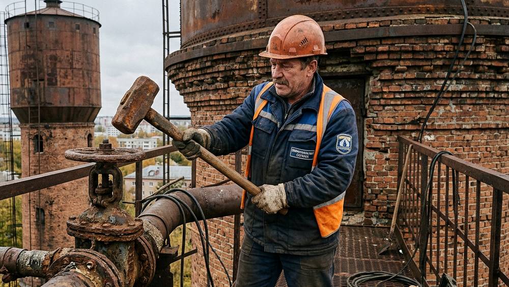 Брянский коммунальщик рассказал про инновацию ржавой кувалды