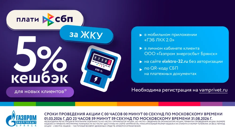 Кешбэк за оплату ЖКУ: жители Брянской области сэкономили почти 500 тысяч рублей