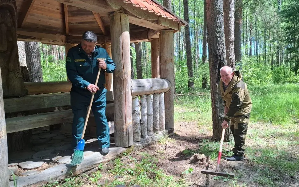 В Навлинском лесничестве убрали бытовые отходы у зоны отдыха